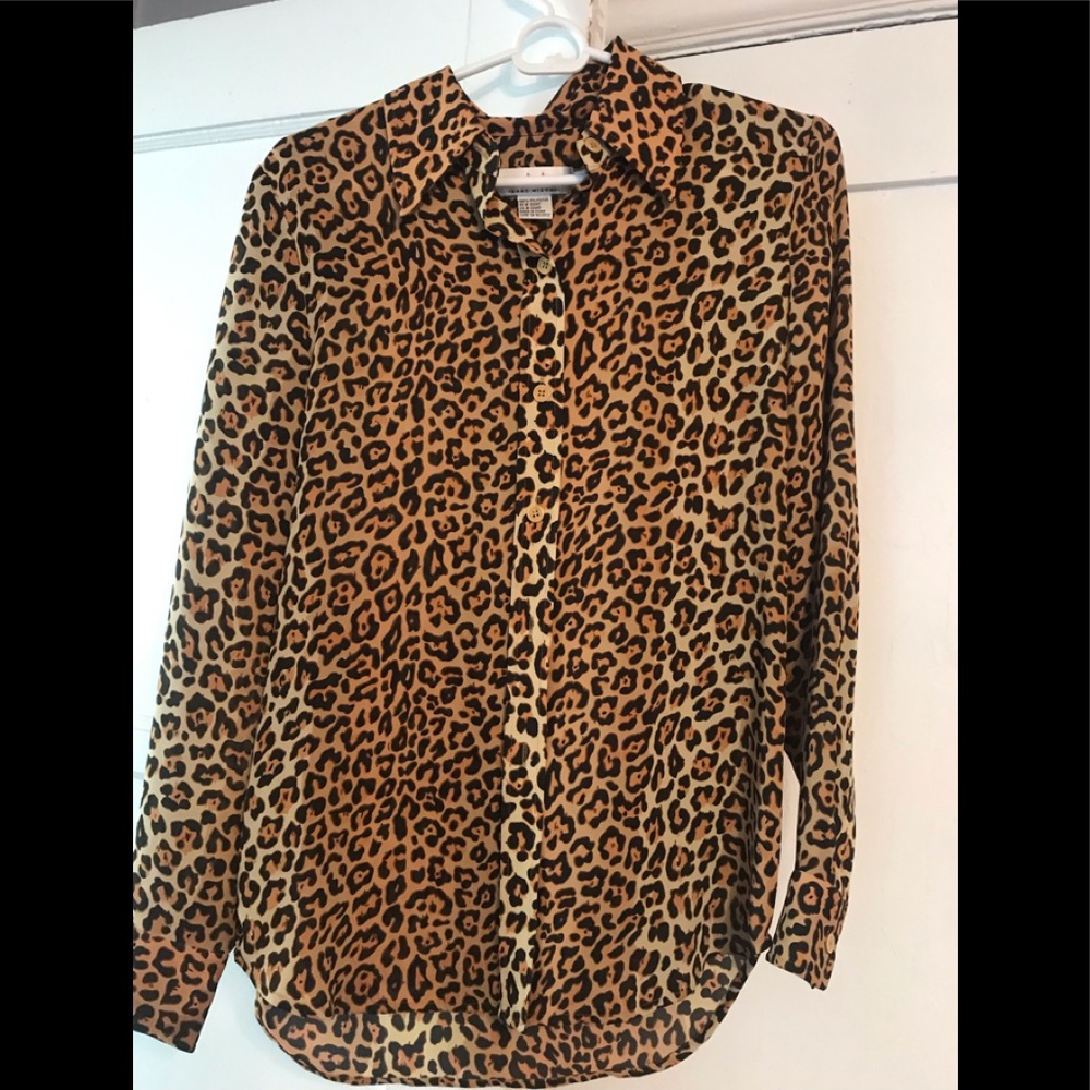 Leopard silk top
